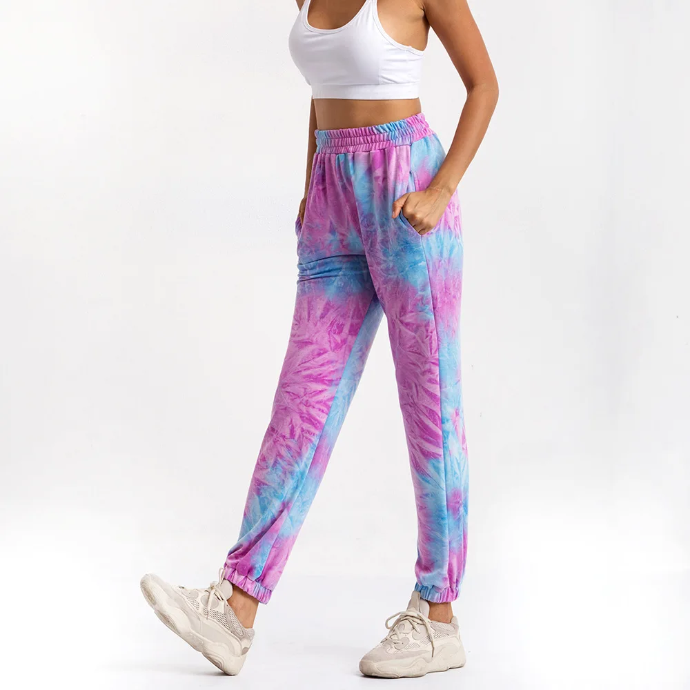 BOOFEENAA Tie Dye модные Беговые брюки в повседневном стиле женские уличные спортивные