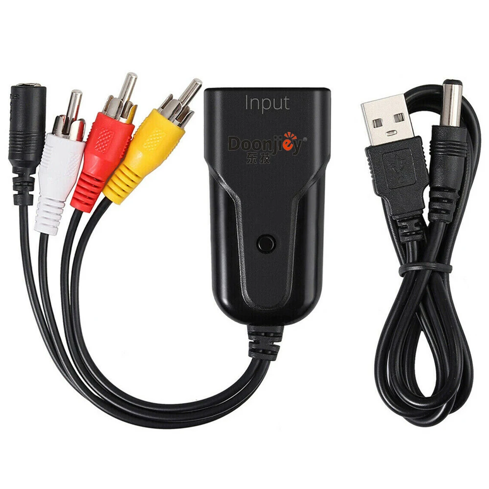 HDMI-Male AV видео адаптер 1080P конвертер коробка с Svideo кабель низкая мощность без