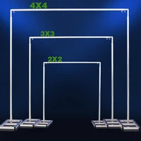 Wedding Square Wrought Metal Frame Arch Adjustable Backdrop Curtain Stand Flower Yarn Shelf Party Events DIY Decoration