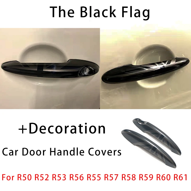The Black Flag Door Handle Covers For BMW MINI Cooper S JCW R50 R52 R53 R55 R56 R57 R58 R59 R60 R61 Car-Styling Accessories