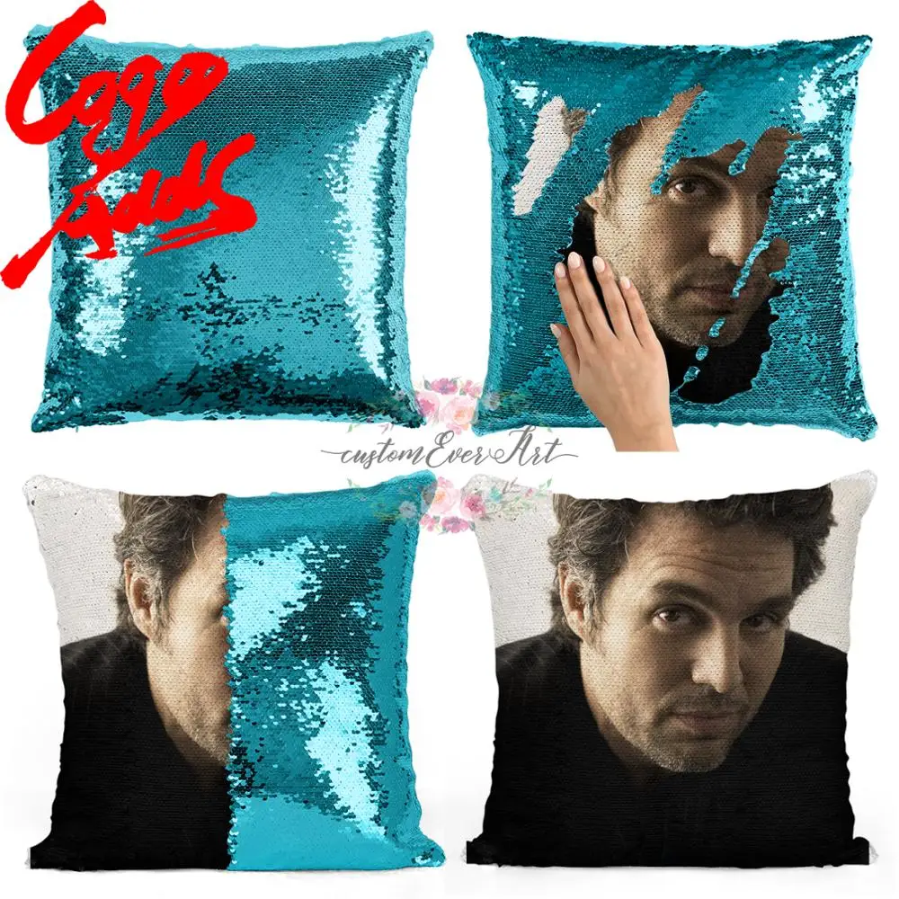 Подушка с блестками Mark оборками | Наволочка Двухцветная подушка Подарок для нее