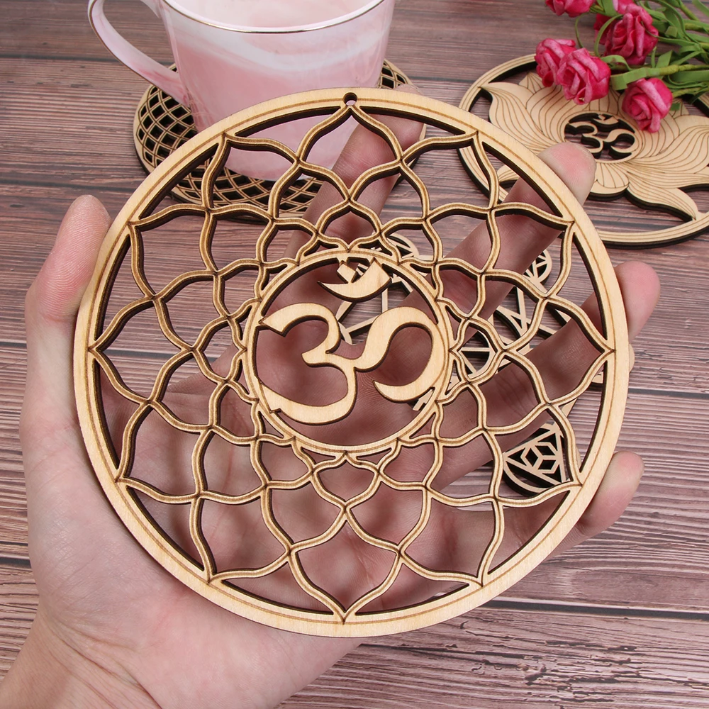 Wooden Wall Sign Flower of Life Shape Laser Cut Wood Art Handmade Coaster Craft Making Sacred Geometry Ornament Home Decor |