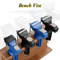 50607080mm heavy table vice muliti funcational vice blueblack jaw for repair woodwork hand tool with anti scratch rubber pad
