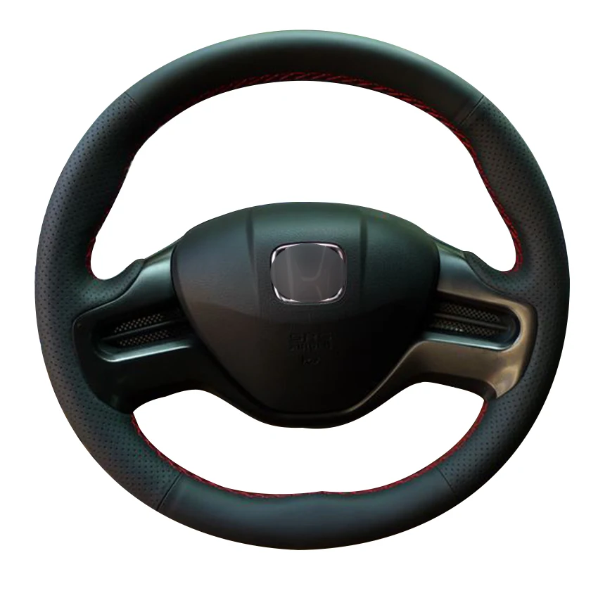 

Black Natural Leather Car Steering Wheel Cover for Honda Civic Old Civic 2006-2009