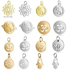 5 шт.лот diy Религиозные удачи om из нержавеющей стали Очаровательная подвеска оптовая продажа ювелирных изделий Инь Ян Хамса соединительные подвески для браслета