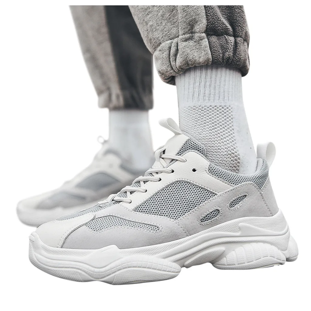 Модные мужские сетчатые дышащие износостойкие легкие спортивные кроссовки с