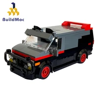 buildmoc a team van in minifig fire engine missile car plane building block truck house bricks boy hand made toys