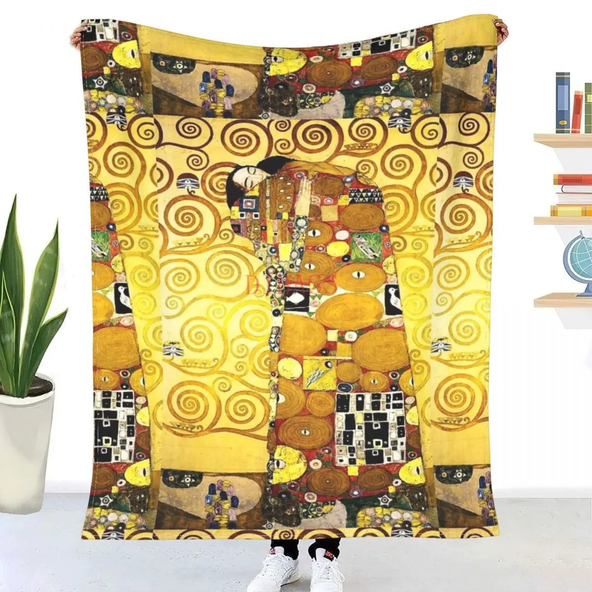 

Фланелевое покрывало с 3D принтом Gustav Klimt, покрывало для дивана