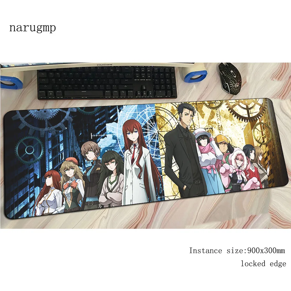 

steins gate pad mouse 900x300mm computer gamer mouse pad HD pattern padmouse Adorable mousepad ergonomic gadget office desk mats