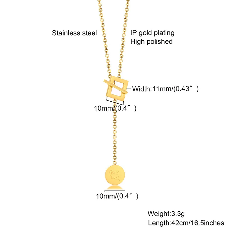 

Chic Geometric Choker Necklaces for Women, Gold Tone Stainless Steel O Chain Links, Minimalist T Closure Collar Accessory