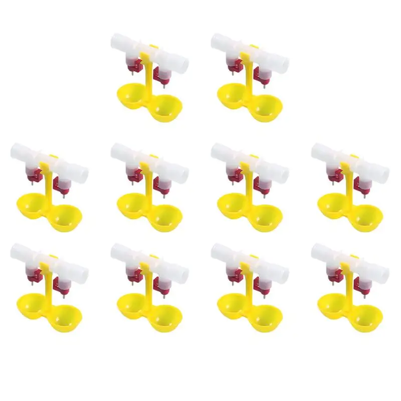 10 шт. куриный питьевой ниппель двойного сопла поилка для кур чашка лоток миска