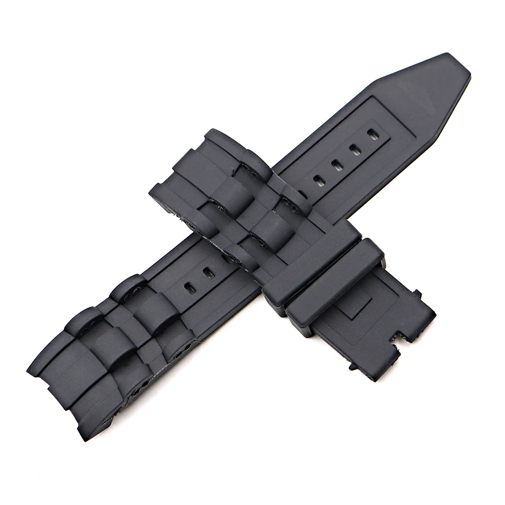 CARLYWET 26mm Wholesale Black Waterproof High Quality Silicone Rubber Replacement Watch Band Belt Strap For Invicta
