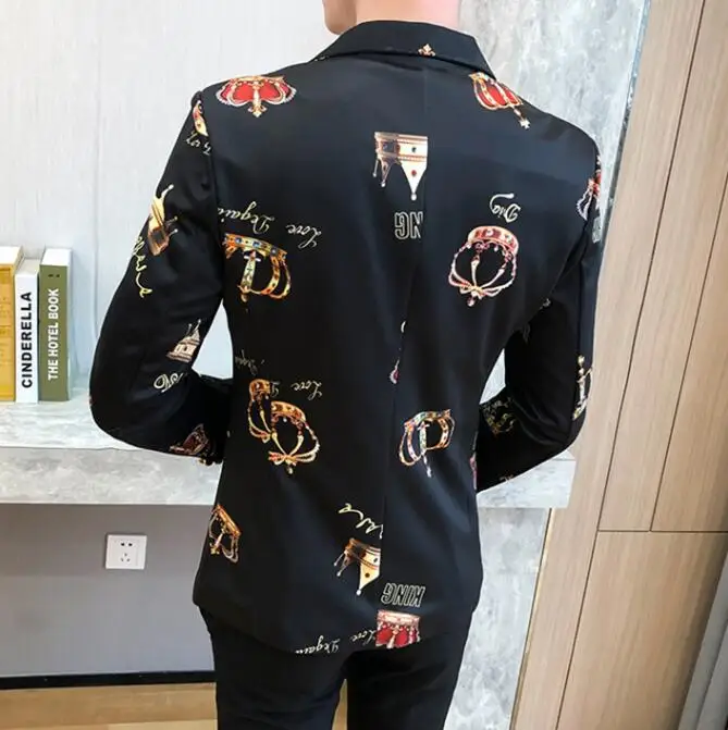 Брендовый Мужской Блейзер повседневный костюм куртка приталенный для смокинга с