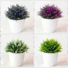 Искусственное растение, 1 шт., имитация бонсая, пластиковый маленький горшок для дерева, искусственное растение для украшения дома, гостиницы, сада