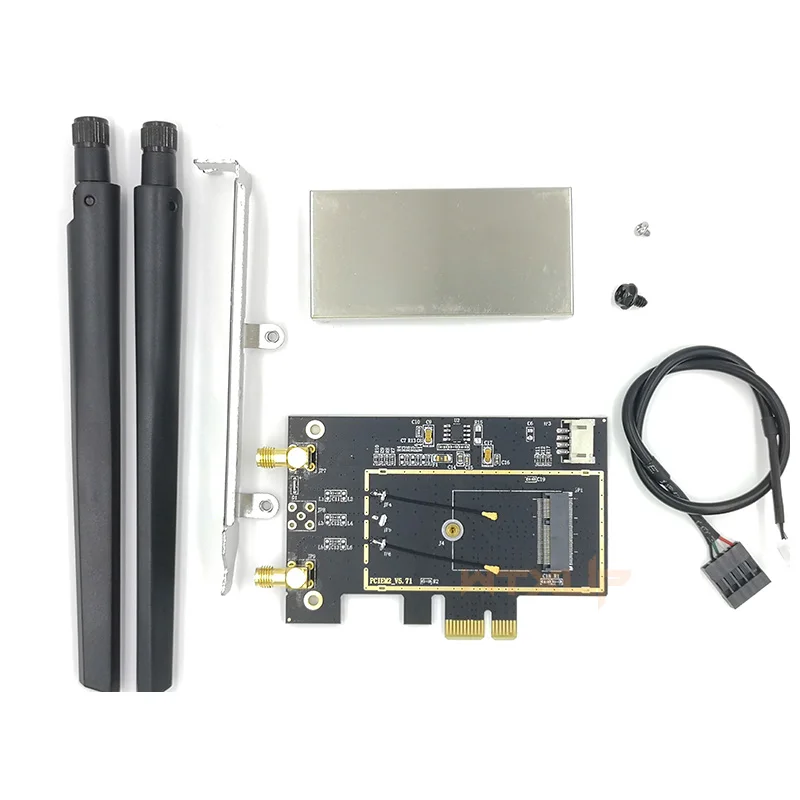 NGFF M2 беспроводная карта для PCI-E pcie Настольный преобразователь Bluetooth адаптер с 2 AC антенна для Intel AX200 9260AC 8265NGW
