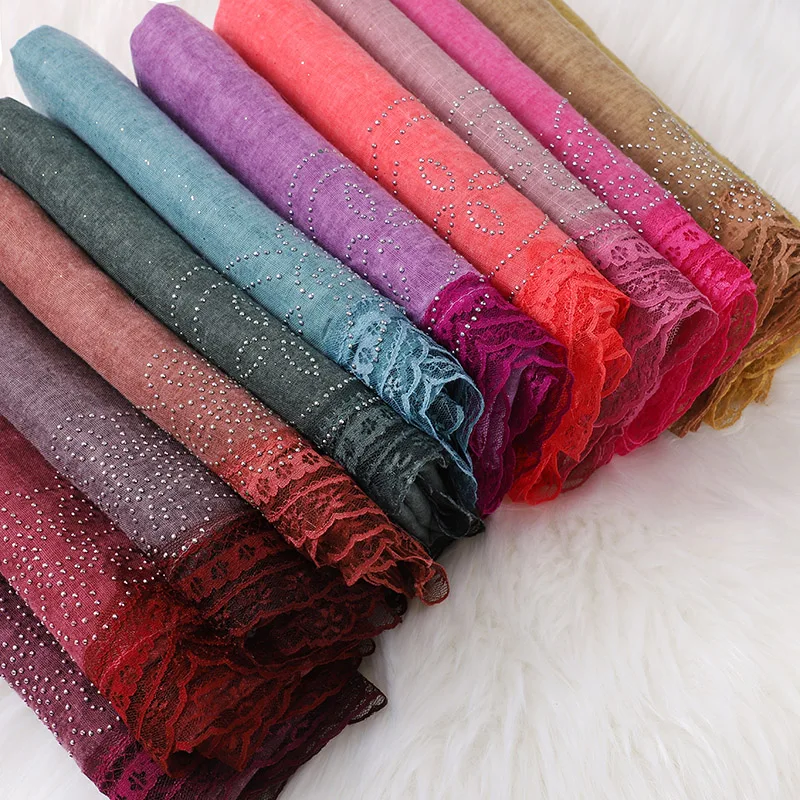 

Хиджаб кружевной, плотный шифоновый, 13 цветов, шаль на голову г.