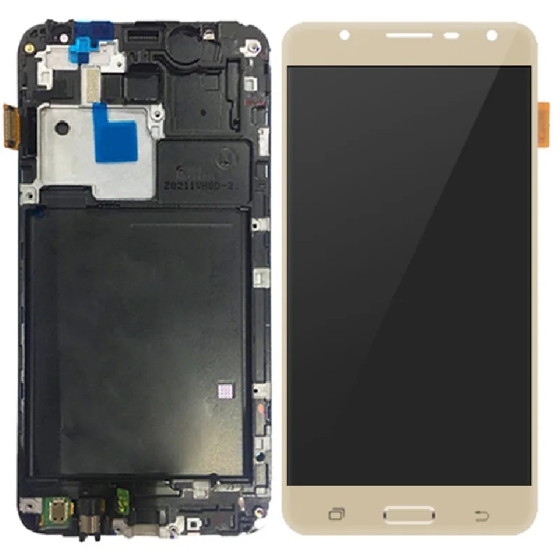 Сенсорный экран с дигитайзером в сборе и рамкой для Samsung Galaxy J7 2015 SM-J700F J700M J700G J700H/DS