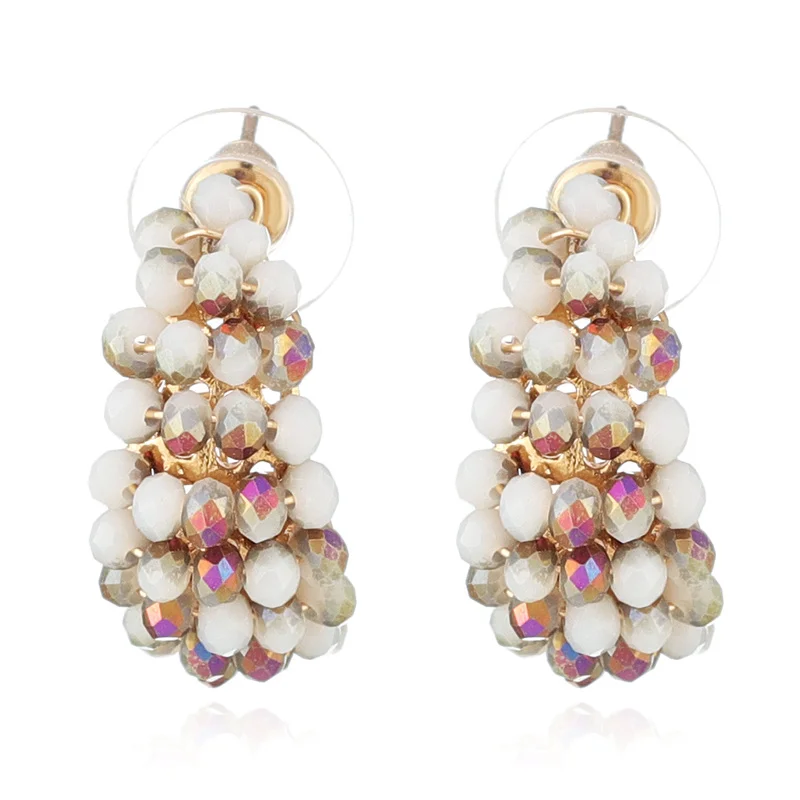 Trend simple retro style bohemian crystal earrings DIY women's clothes decoration statement fashion jewelry | Украшения и