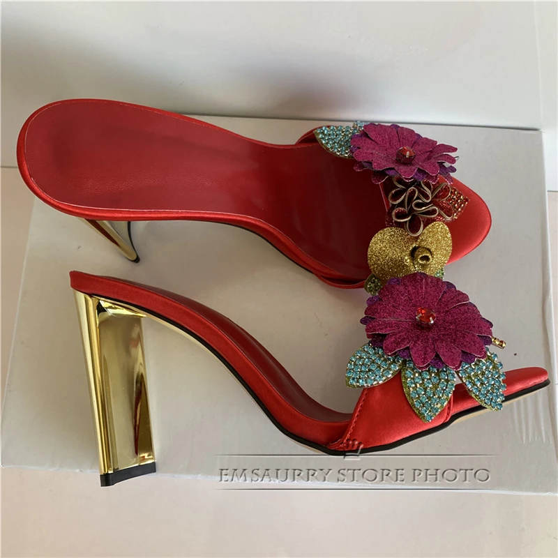 Туфли вечерние атласные на высоком каблуке блестящие украшенные блестками