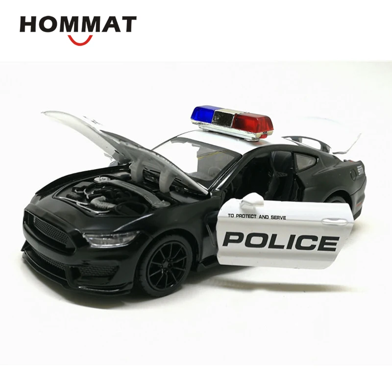 HOMMAT масштаб 1:32 Ford Shelby Mustang GT350 полиция 911 модели игрушечных автомобилей из сплава