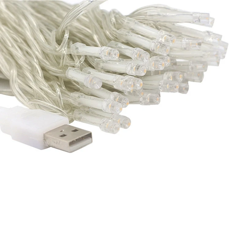 DC 5V 10M USB светодиодная гирлянда водонепроницаемая лампа для праздника Рождества