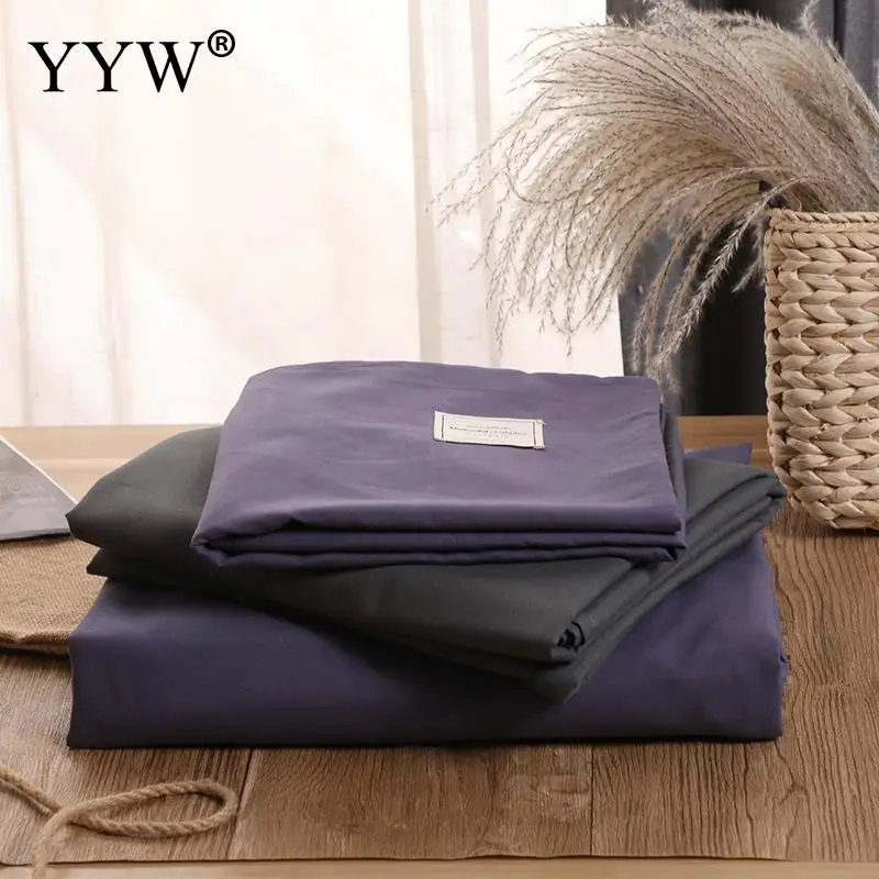 Скандинавские одноцветные двухслойные хлопковые постельные принадлежности 4