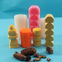 a set of columnar bee nets silicone candle mold for handmade desktop decoration gypsum epoxy resin aromatherapy candle mould