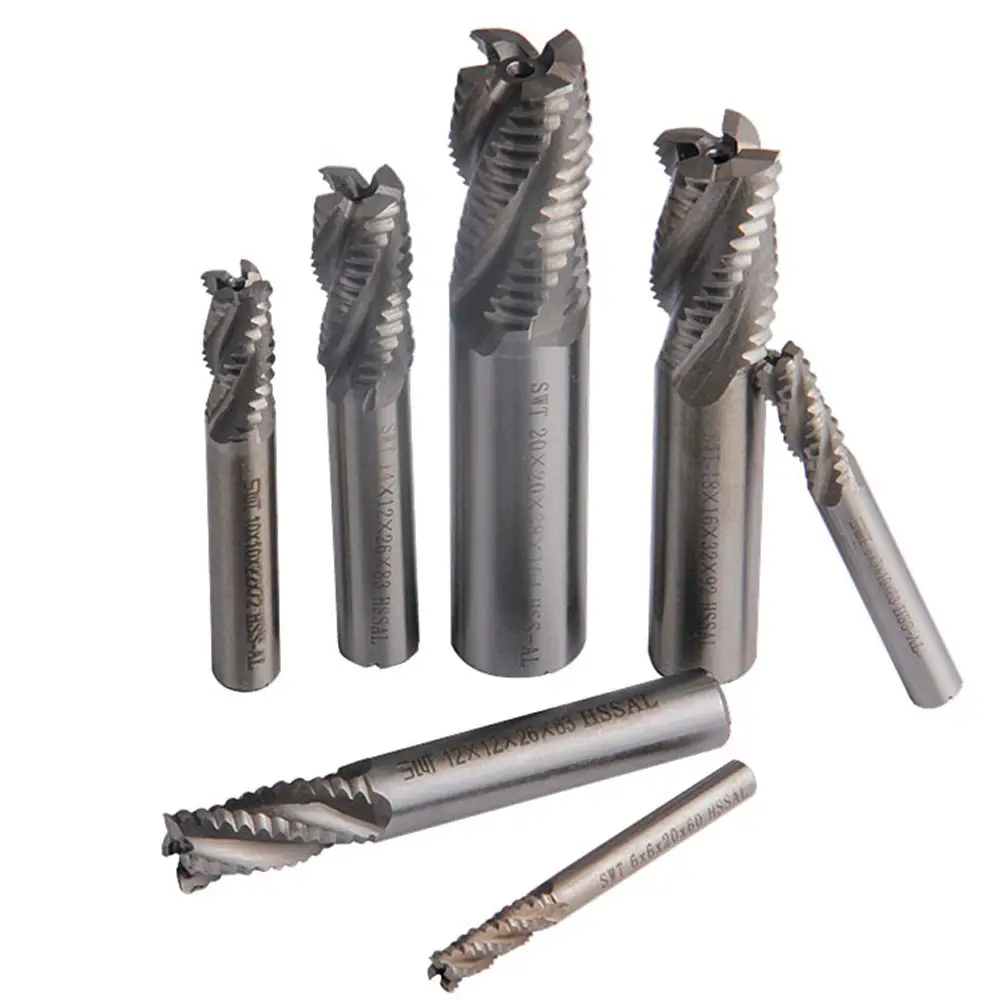

7pcs 4 Flutes 6-20MM End Mill Router Bit Roughing Chipbreaker Milling Cutter Ark