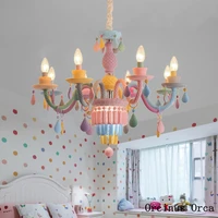 european creative colorful crystal chandelier girls bedroom childrens room princesss room cartoon candy led chandelier