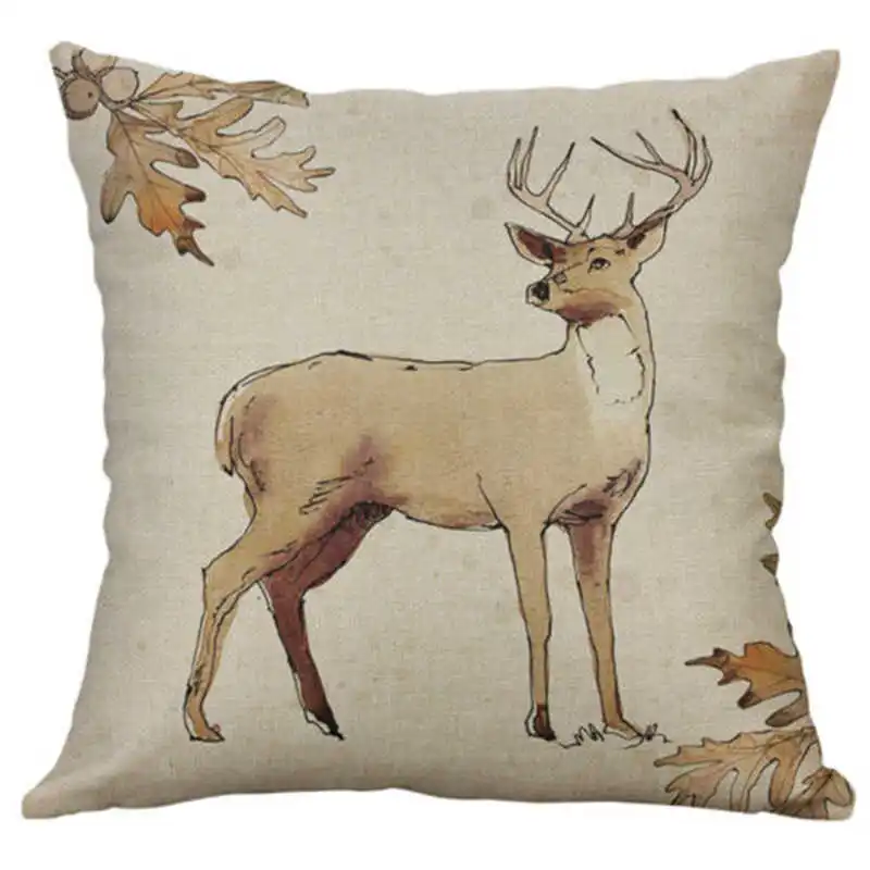 

Decor Throw Case Linen Cushion Cover Pillow Retro Cotton Home 18'' Animal