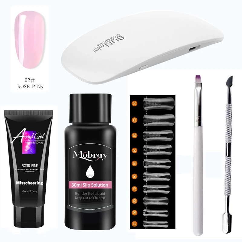 Горячий акриловый гелевый набор для наращивания ногтей гелей с кончиками