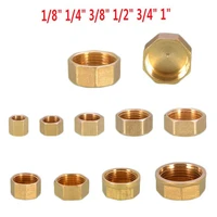 brass female thread blanking cap stop end lock bsp 18 14 38 12 34 1 pipe fitting connector adapter