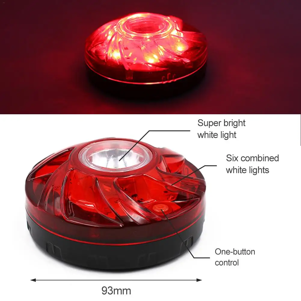 Emergency LED Road Flare Kit Super Bright Roadside Beacons With Magnetic Base Flashing Or Steady Red Lights Visibl 2 Miles | Автомобили и