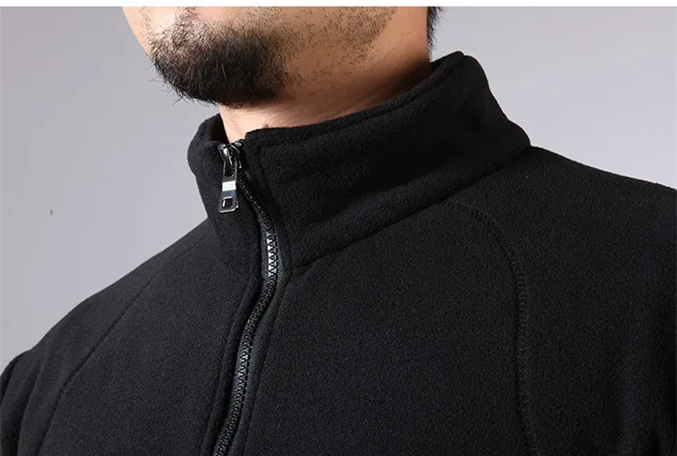 

Warm Windproof Tactical Jacket Men Winter Outdoor Hiking Thermal Thick Riding Training Breathable Stand Fleece Collar Coat Liner