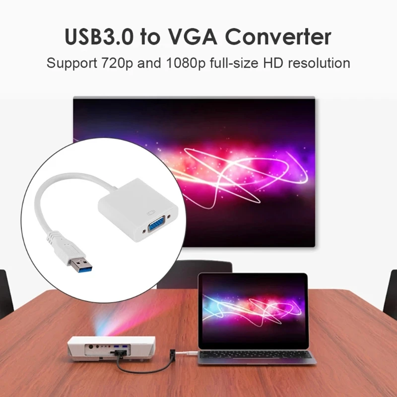 Адаптер USB VGA 1080P мультидисплейный преобразователь видеокарты для Windows 7 8 1 10
