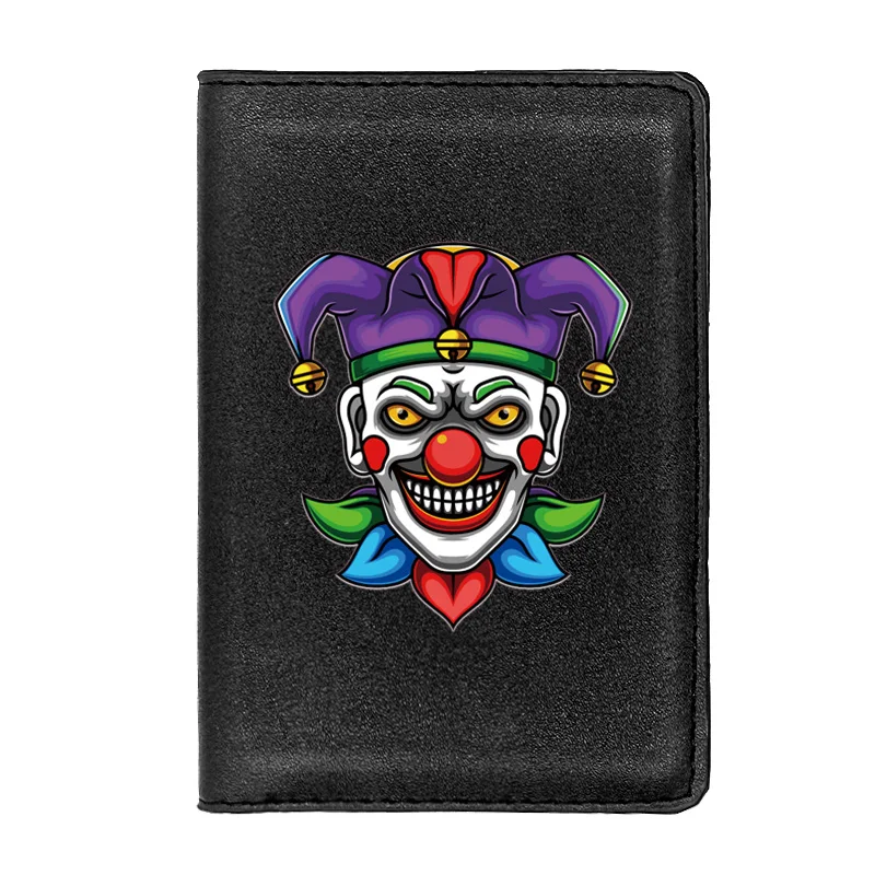 Classic Fashion Luxury Terror Joker Clown Cartoon Printing High Quality Leather Passport Cover Holder Case