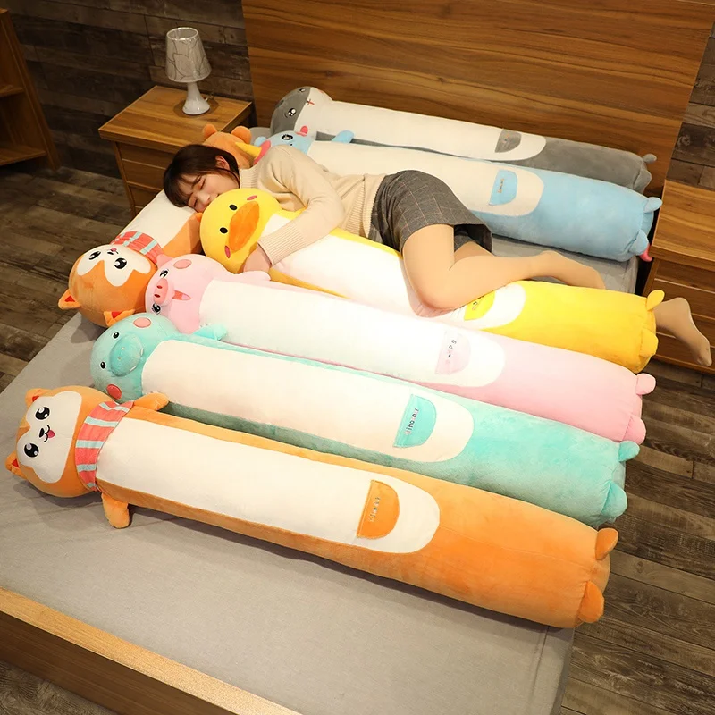 

90cm/130cm New Animals Plush Long Pillow Cute Duck Hamster Unicorn Shiba Inu Piggy Dinosaur Plush Toy Soft Stuffed Cushion Gift