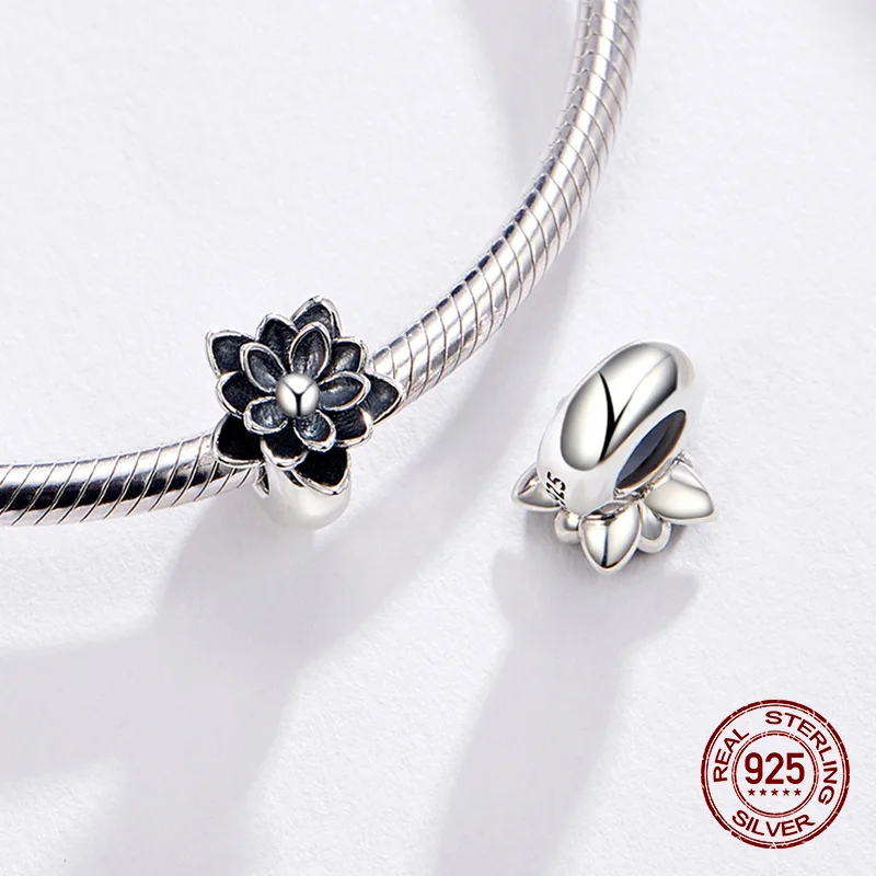 Женский браслет-шарма womak браслет из силикона в виде лотоса 100% Стерлинговое