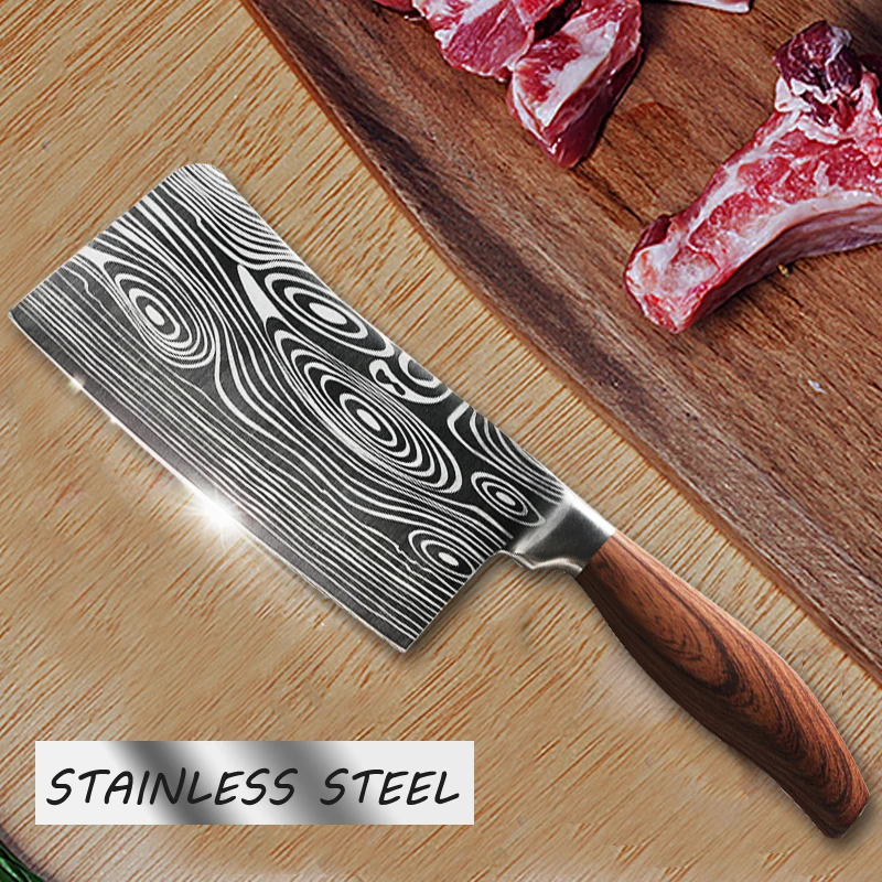 

Damascus Pattern Chef Knife Japanese Stainless Steel Damascus Sanding Laser Knife Utility Knives Tools