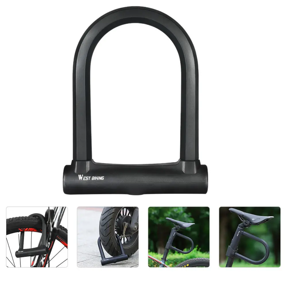 

1pc U Shape Lock Mountain Bike Lock Bike Accessories (Black)