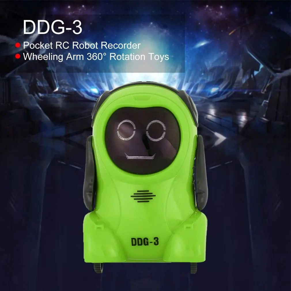 DDG-3 Intelligent Smart Mini Pocket Voice Recording RC Robot Recorder Freely Wheeling 360 Rotation Arm Toys for Kids Gift | Дом и сад