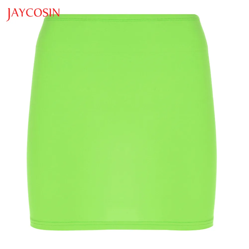 Модные женские мини юбки Jaycosin сексуальная однотонная флуоресцентная юбка