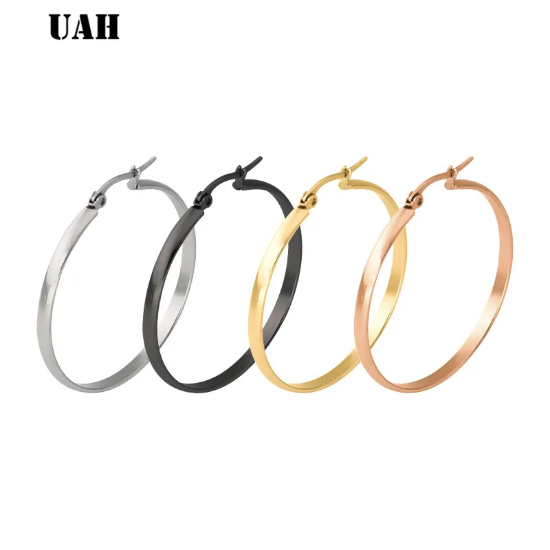 1 пара женские серьги кольца из нержавеющей стали 20 60 мм|Серьги-кольца| |