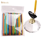 2050100 шт.компл. цветной двойной конец ногтей деревянная палочка кутикулы толкатель для удаления педикюра профессиональный набор инструментов для дизайна ногтей