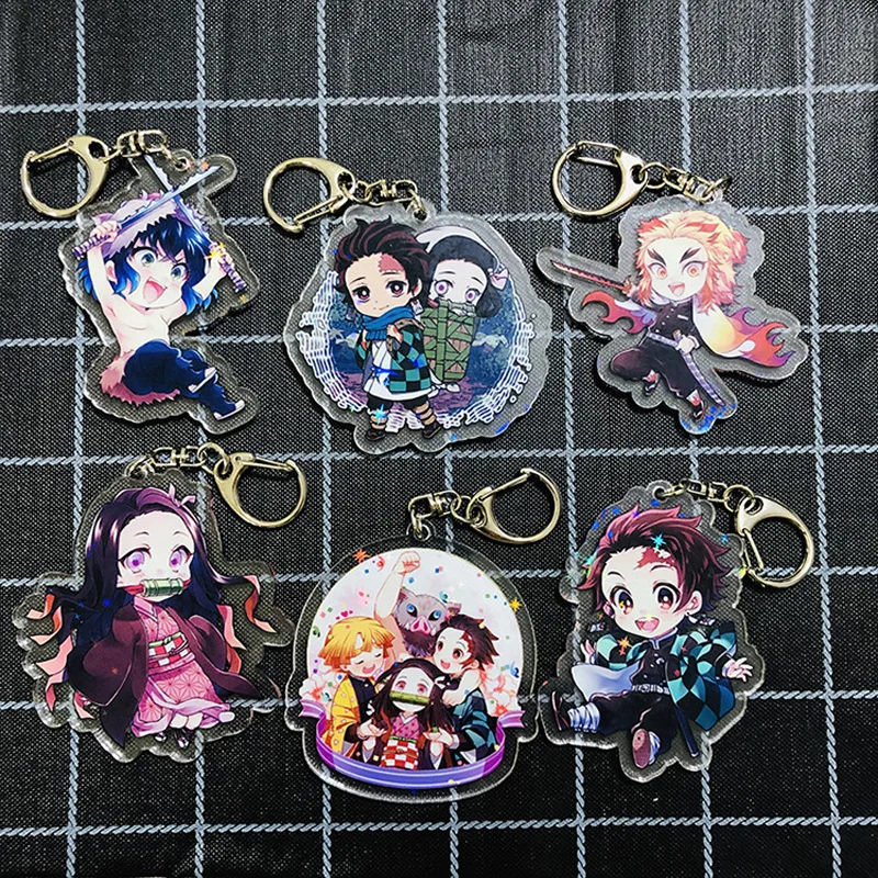 Demon Slayer: Kimetsu No Yaiba Kamado Tanjirou Nezuko Kochou Shinobu брелок фигурки игрушки подарок для