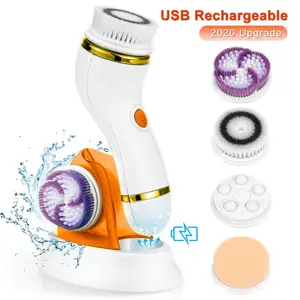 Электрическая щетка для чистки лица с 4 головками, 2 скорости