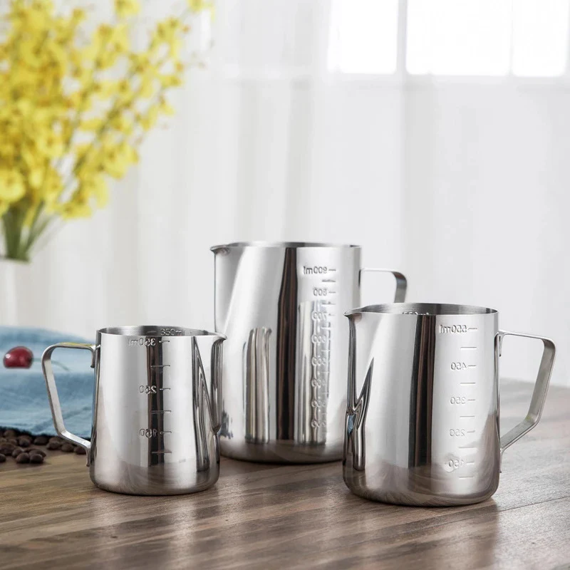 

Stainless Steel Frothing Pitcher Flower Cup Cappuccino Coffee Milk Cup Milk Frother And Latte Art Graduated Measuring Cup