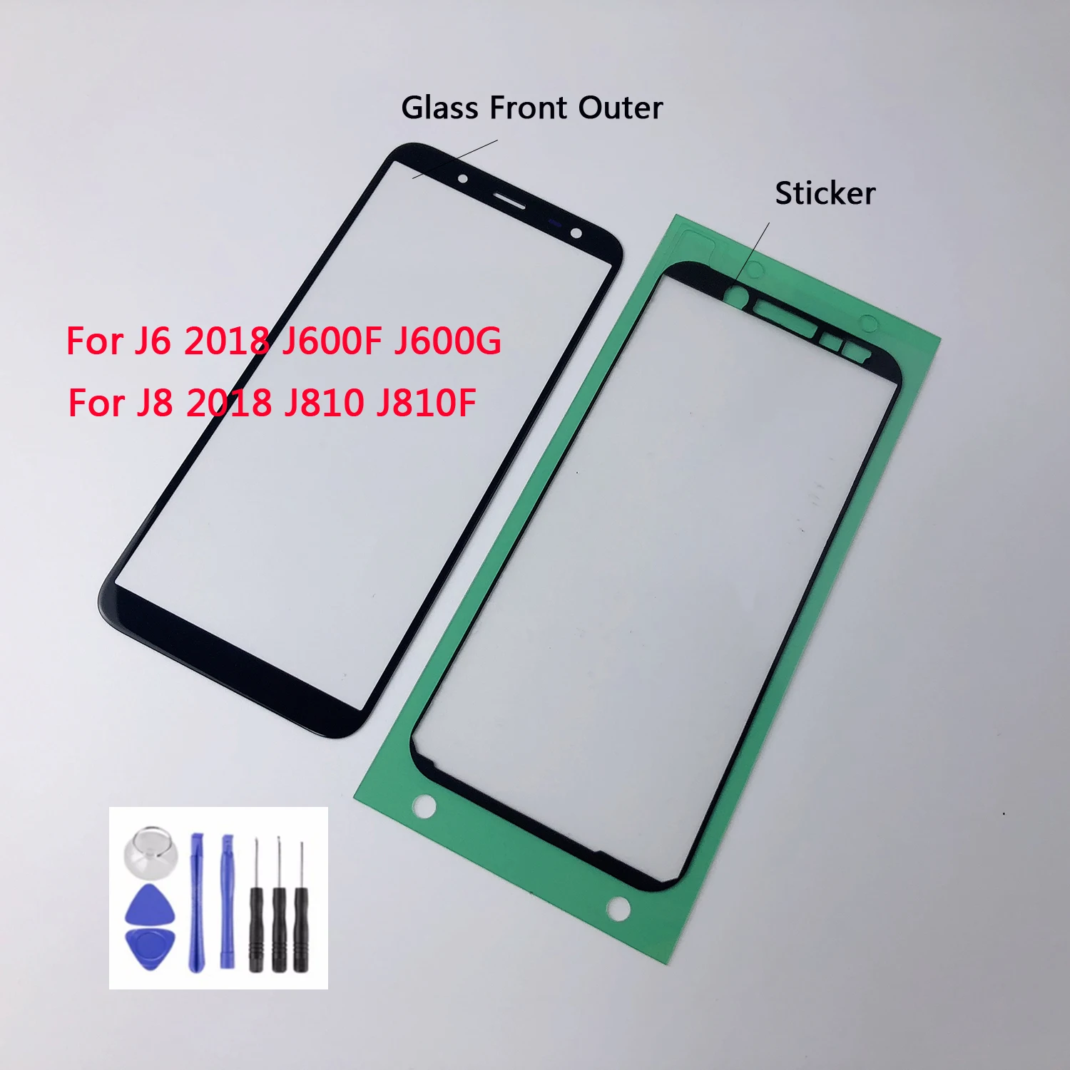 ЖК-дисплей для Samsung Galaxy J6 2018 J600F J600G и J8 2018 J810 J810F, переднее внешнее стекло, сенсорный экран, датчик + наклейка + Инструменты