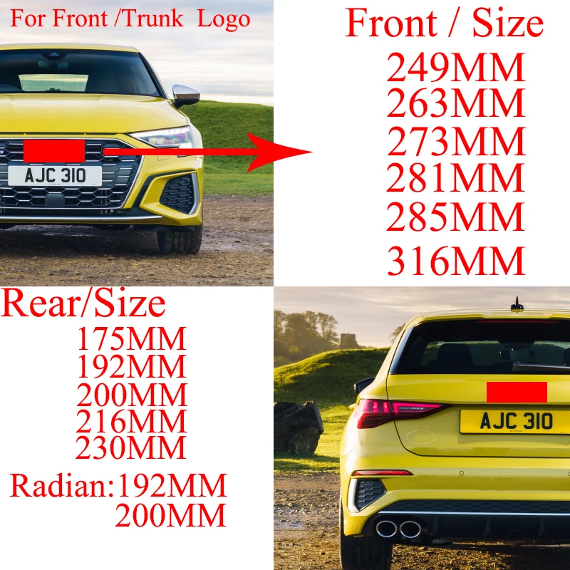 Эмблема Логотип глянцевый черный для A3 A4 A4L A6L TT Q3 Q5 Q7 A5 A7 RS3 RS4 RS5 RS6 Передняя средняя