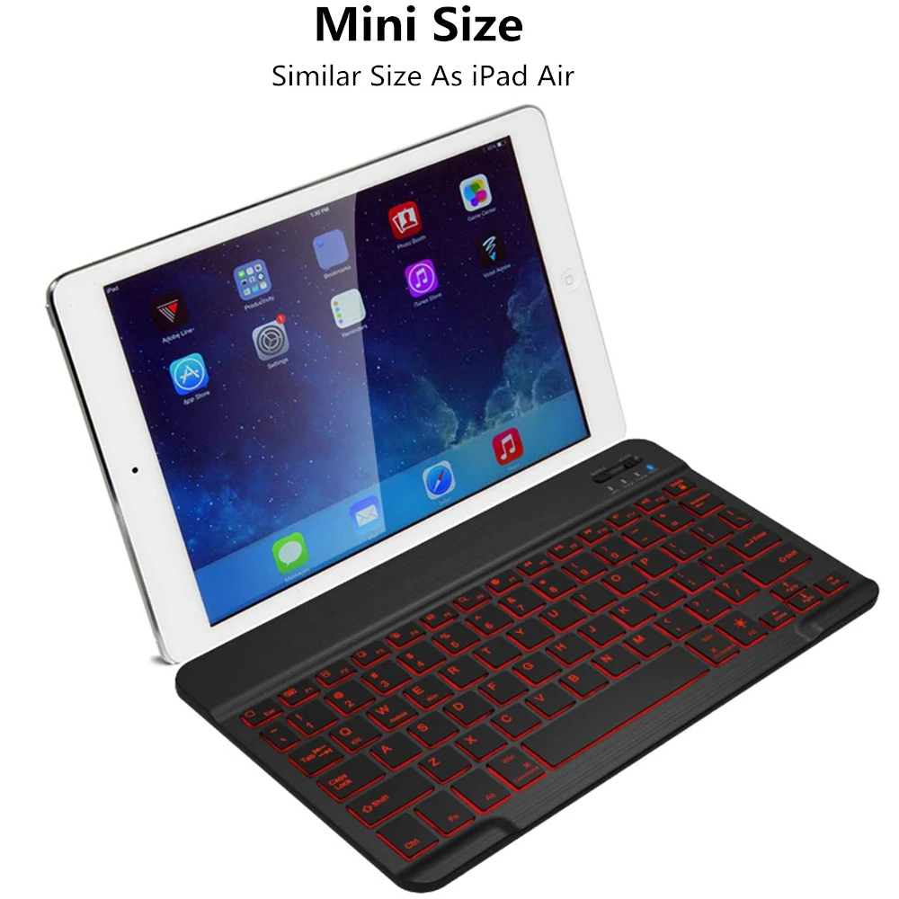Беспроводная Bluetooth клавиатура с RGB подсветкой для ipad телефона